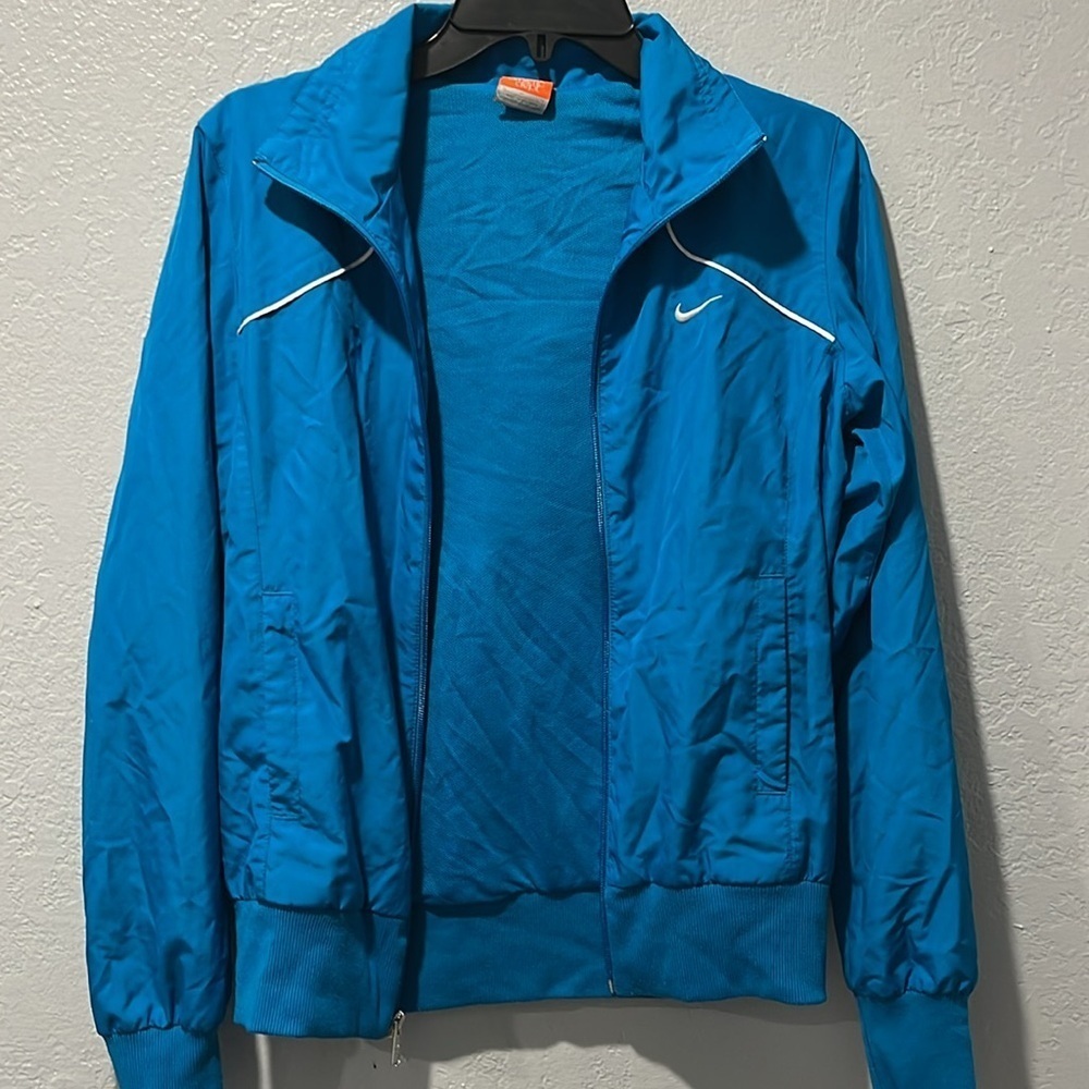 Nike Blue Windbreaker Jacket Athletic Vintage Style Sz S - Picture 3 of 9